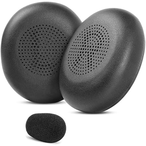 YunYiYi Ersatz-Ohrpolster für Jabra Evolve2 65 MS/UC, Elite 45h Kopfhörer | mit Proteinleder,Memory-Schaum-Zubehör-Ohrenschützer-schwarz