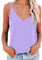 NONSAR Unterhemden Spaghettiträger Damen Basic Top Lange Tanks Verstellbarer Spaghetti Strap Cami Camisole Tank Top (9343XL, Helles Lila)