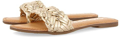 GIOSEPPO Sandalias Planas con Pala Trenzada Dorada para Mujer chacrise