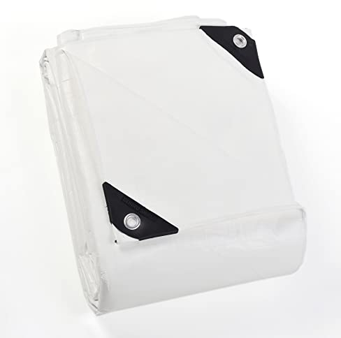 GUARD SHIELD Abdeckplane mit Ösen Wasserdicht 2m x 3m Weiß Plane Gewebeplane 160g/㎡ Schutzplane Allzweckplane, Reißfest, UV-stabilisiert, Schimmelresistent