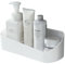 Bncxdc Estante de Baño Perforado, Estante de Ducha Pequeño, Estante de Ducha Autoadhesivo Sin Taladrar Baño Cocina Dormitorio Organizador Soporte Resistente con Bandeja de Drenaje,Reutilizable(blanco)