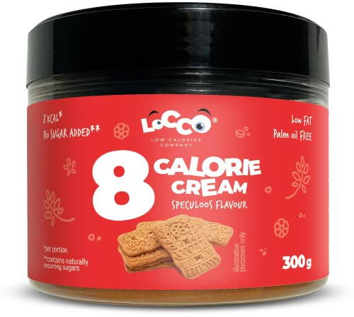 8 Kalorien Spread mit Speculoos-Geschmack, Fettarme und Zuckerfreie Crème ohne Palmöl, 300g, Perfekt für Keto-Diät und Vegetarier, Süßer Snack für Pancakes und Desserts