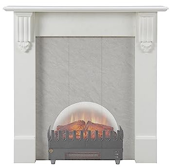 FLAMME 34 Mantel for Basket fires and Stoves with 16 Basket Fireplace With Heater