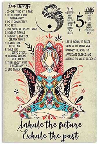 Yoga Girl Inhale The Future Exhale The Past Poster Yoga Lovers Poster Yoga Vintage Poster Metall Blechschild 20,3 x 30,5 cm