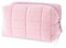 Molain Sac à cosmétiques, sac à cosmétiques à carreaux mignon, sac cosmétique de voyage, simple et portable, grande capacité, trousse de toilette pour femme, rose