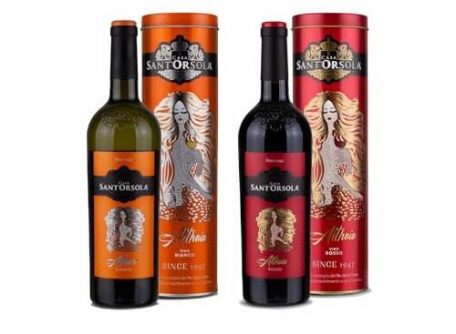 Sant'Orsola Althaia Coffret Vin Rouge + Vin Blanc en Canette Aluminium Recyclable + Craies 2 x 750 ml