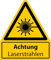Aufkleber Warnaufkleber „Achtung Laserstrahlen“ Warnung Warnschild Folie signalgelb ähnl. ISO 7010 | Größen wählbar Made in Germany, Größen Name: 105x123 mm
