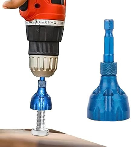 Deburring External Chamfer Tool with Tungsten Carbide,with Tungsten Carbide Blade,External Internal Rotary Deburring & Chamfer Tool, Remove Burr Tools for Steel Screws, Bolts and Fasteners (Blue)