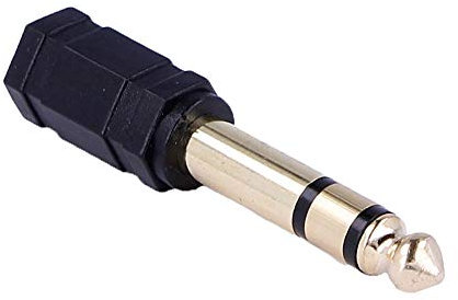 REY Adaptador Estéreo Jack Hembra 3,5mm a Macho 6,35mm, Dorado