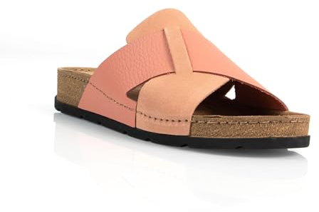 Batz Marina Lederschuhe Sandalen Sandalette Clog Pantolette Komfortschuhe Hausschuhe, Damen, Orange, EU 37