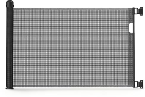 YRHome Baby Türschutzgitter Rollo Ausziehbar 0-150cm, Schwarz Treppenschutzrollo Treppenschutzgitter für Baby und Pelztiere Einziehbares Tür für Innen und Außenbereich