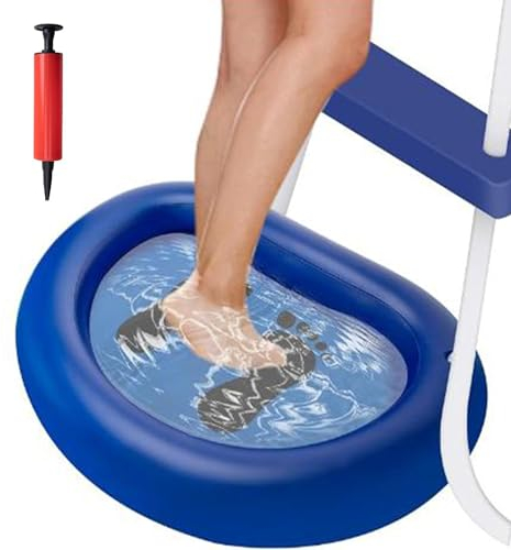 Aufblasbares Pool-Fußbad – Spa-Fußbecken, PVC, aufblasbares Fußbecken, Fußreinigungsbecken, saubere Sohle, Kies, Grasschnittmatte, Blau