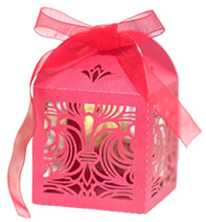 iSpchen Geschenkbox Hochzeit 50 Stück Geschenkschachtel Geschenkboxen für Hochzeit Feier Hochzeitstag Party,Rot