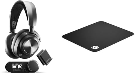 SteelSeries Arctis Nova Pro Wireless Gaming-Headset & QcK - Gaming-Mauspad - Stoff - Gummiunterseite - Schwarz (320mm x 270mm x 2mm)