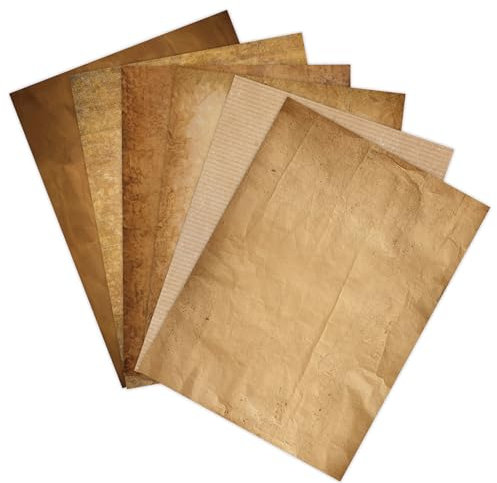 LAPLBEKE 48 Blätter Briefpapier Deko Vintage Bastelpapier, Altes Papier, Scrapbook Zubehör, A4 Beidseitig Dekopapier Designpapier