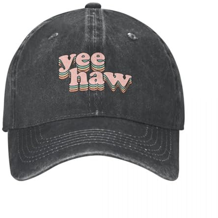GUPUOOU Yee HawCowboyhut für Männer und Frauen, Luxus Anime Kappe, Schwarze Farbe