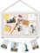 Emfogoo Pinnwand aus Kork, Wandtafel 40 x 30 cm, Korktafel mit 10 Reißzwecken, 8 Clips, Rahmen aus Holz, für Haus, Wohnzimmer, Küche, Büro, Schule, Dekoration (weiß)