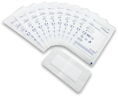 Saxomed Wundpflaster Set steril 10 Stück Pflaster sensitiv 15x8 cm steriler Wundverband - Wundauflage nicht haftend - Saugstark & Hautfreundlich - Akute Wundversorgung und postoperatives Pflaster