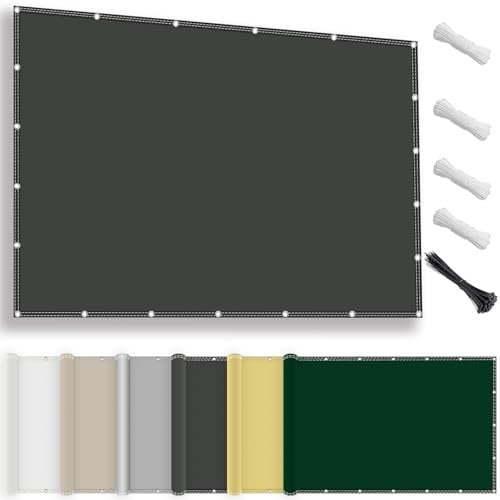 Sonnensegel wasserdicht, rechteckig 2.5x4M, Sonnenschutz Terrasse, UV-Schutz, wetterfest, ohne Bohren. Hergestellt aus 100% Polyester, Schattierungsnetz mit Ösen und Seil für Pergola, Anthrazit