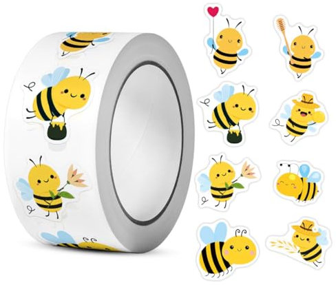 Biene Aufkleber, 500pcs Biene Belohnungsaufkleber, Niedlich Biene Aufkleber, Biene Aufkleber Rolle, Bee Sticker, Wasserfest Aufkleber Biene