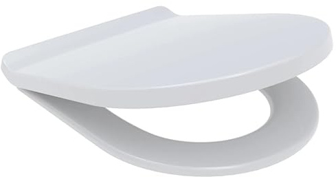 WISA TaurusS Universal-Toilettensitz in D-Form, Softclose, Thermoplast, farbecht, Topfix-Befestigung, rückseitig an der Wand, bodenmontiertes WC und wandhängendes WC, kratz- und verschleißfest