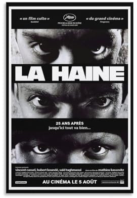 KBGDFSDF La Haine Filmposter auf Leinwand, Schlafzimmer, Dekoration, Landschaft, Büro, Raumdekoration, Geschenk, 60 x 90 cm