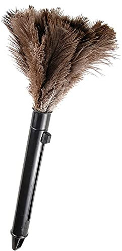 Feather duster extendable,fluffy ostrich feathers for cleaning,duster Removal Tool Household with Plastic Handle(15.74 inch)