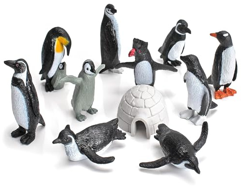 KQDRAVINE 11-teiliges Pinguinfiguren-Set, Pinguin-Tierfiguren, Spielzeug für Meerestiere, Pinguin-Spielzeug