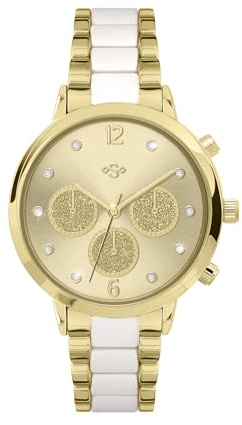 Spirit Ladies White and Gold Plated Multi Dial Bracelet Watch