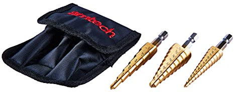 Am-Tech 3 piezas de acero de alta velocidad Conjunto Paso Taladro, F0785