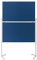 magnetoplan Moderationstafel klappbar Filz mit einklappbaren Standfüßen, inklusiv feststellbare Laufrollen, 120 x 150 cm, blau