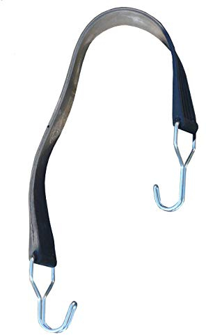 Abrollwerk Spanngurt Gummi mit 2 Haken passend für Rollbehälter - Länge 520mm, gespannt 720mm, 2er Set