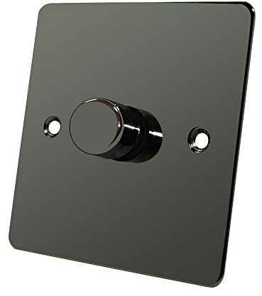 Flat Plate Black Nickel 1 Gang Dimmer 400W - 10 Amp Single 1-Gang 2 Way 400W Light Dimmer Switch