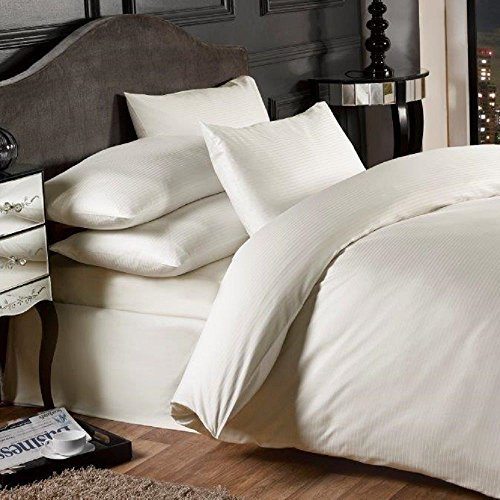 Emma Barclay Grosvenor - 1000 Thread Count Pin Stripe Fitted Sheet in Cream - Super King Bed