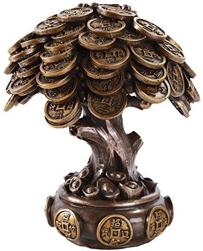 Pacific Giftware Feng Shui Bronze Golden Money Coin Prosperity Tree Home Decoration Gift (Bronze)