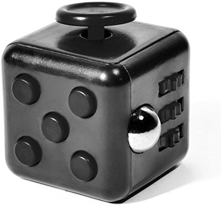 GOODS+GADGETS Cubo antiestrés, juguete para habilidades motoras de mano, concentración y antiestrés; dispositivo para el nerviosismo y el estrés; color negro