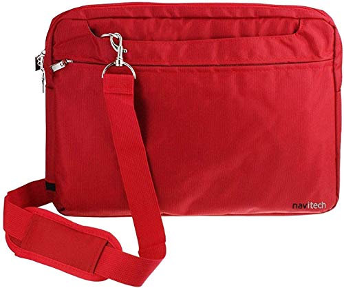 Navitech Red Sleek Premium Water Resistant Shock Absorbent Carry Bag Case Compatible With The Acer Chromebook 14 Cb3 431