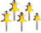 Yonico Bullnose Beading Router Bits Set 5 Bit 1/4-Inch Shank 13516q