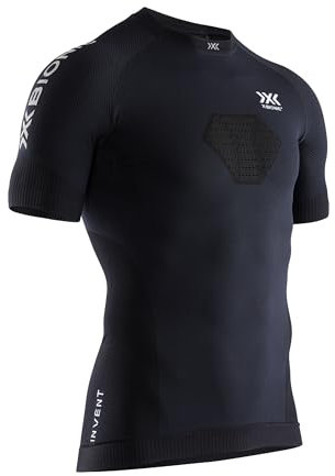 X-Bionic Invent 4.0 Lauf-Kompressions-Jersey-T-Shirt mit kurzen Ärmeln Schwarz Mann Grösse S