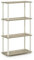 Furinno Turn-N-Tube 4-Tier Multipurpose Shelf Display Rack with Round Tubes, Sonoma Oak/White