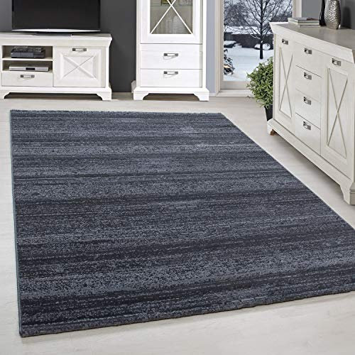 SIMPEX Kurzflor Teppich, Einfarbig, Grau, 200 x 290 cm, moderner Stil, Pflegeleicht, Teppich Wohnzimmer, Schlafzimmer