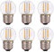 Grensk Century Light - AC/DC 12V - 24V LED Niederspannung, G40 Edison LED Filament Mini Globe Glühbirne, 1W Entspricht 10 Watt Glühlampe - E27 Schraubensockel Warmweiß 2700K Nicht dimmbar -6Pack