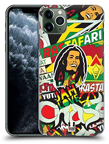 Head Case Designs Rasta Sticker Happy - New Hard Back Case Compatible With Apple iPhone 11 Pro Max