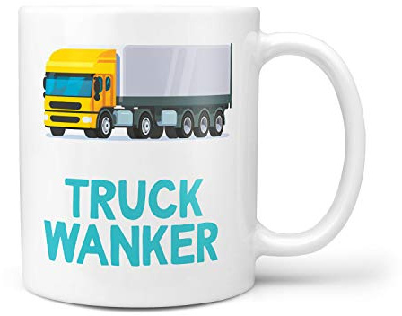 TeHe Gifts Truck Wanker Gift Mug Funny Rude for Him Her Men Women Birthday Gifts