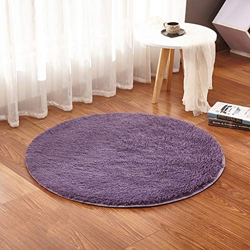 Flauschig Weiche Teppich, Skandinavisch Deko Teppichunterleger, Teppiche Waschbar, für Schlafzimmer Kinderzimmer. -Gray Purple-100CM Short Hair