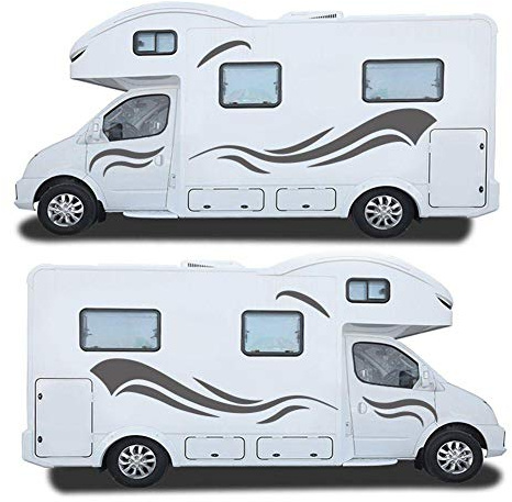 HELLOGIRL Wohnmobil Streifen, Wohnmobil Caravan Vinyl Aufkleber Grafik Abziehbilder (2 Stück)