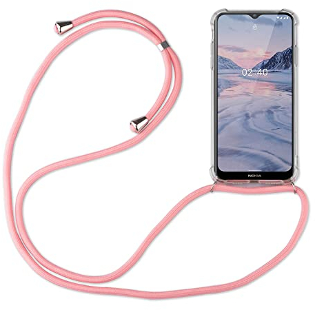 betterfon Hülle Kompatibel mit Nokia 2.4 | Handykette Smartphone Halskette Hülle mit Band | Handyhülle mit Kordel zum Umhängen Kompatibel für 2.4 | Rosa
