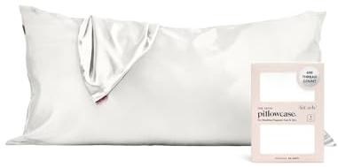 Kitsch 100% Satin-Kissenbezug mit Reißverschluss,weicher als Seide,kühlender Satin-Kissenbezug,Veganer Seiden-Kissenbezug für Haar und Haut,King-Seiden-Kissenbezug (elfenbeinfarben)