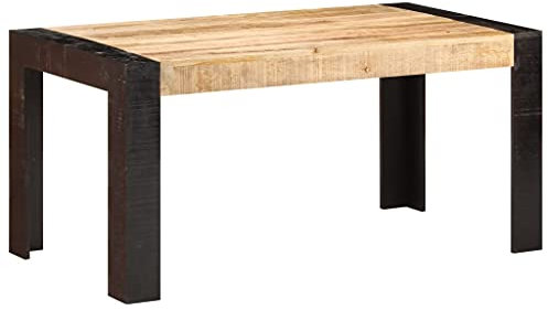 vidaXL Mangoholz Massiv Esstisch Industriestil Vintage Küchentisch Esszimmertisch Speisetisch Tisch Esszimmer Küche Holztisch 160x80x76cm