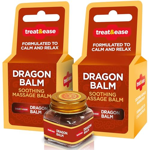 SOL 2pk Dragon Balm 60g, Tiger Red Balm, Massage Balm Rub, Heat Rub for Pain Relief, Muscle Rub, Headache Balm, Cream for Back Pain, Neck & Shoulder Rub, Oriental Balm + SOL Sticker
